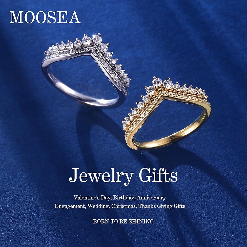最高級モアサナイト　モアッサナイト　ティアラリング Amazon.co.jp: MOOSEA ティアラ モアッサナイト 結婚指輪 女性用